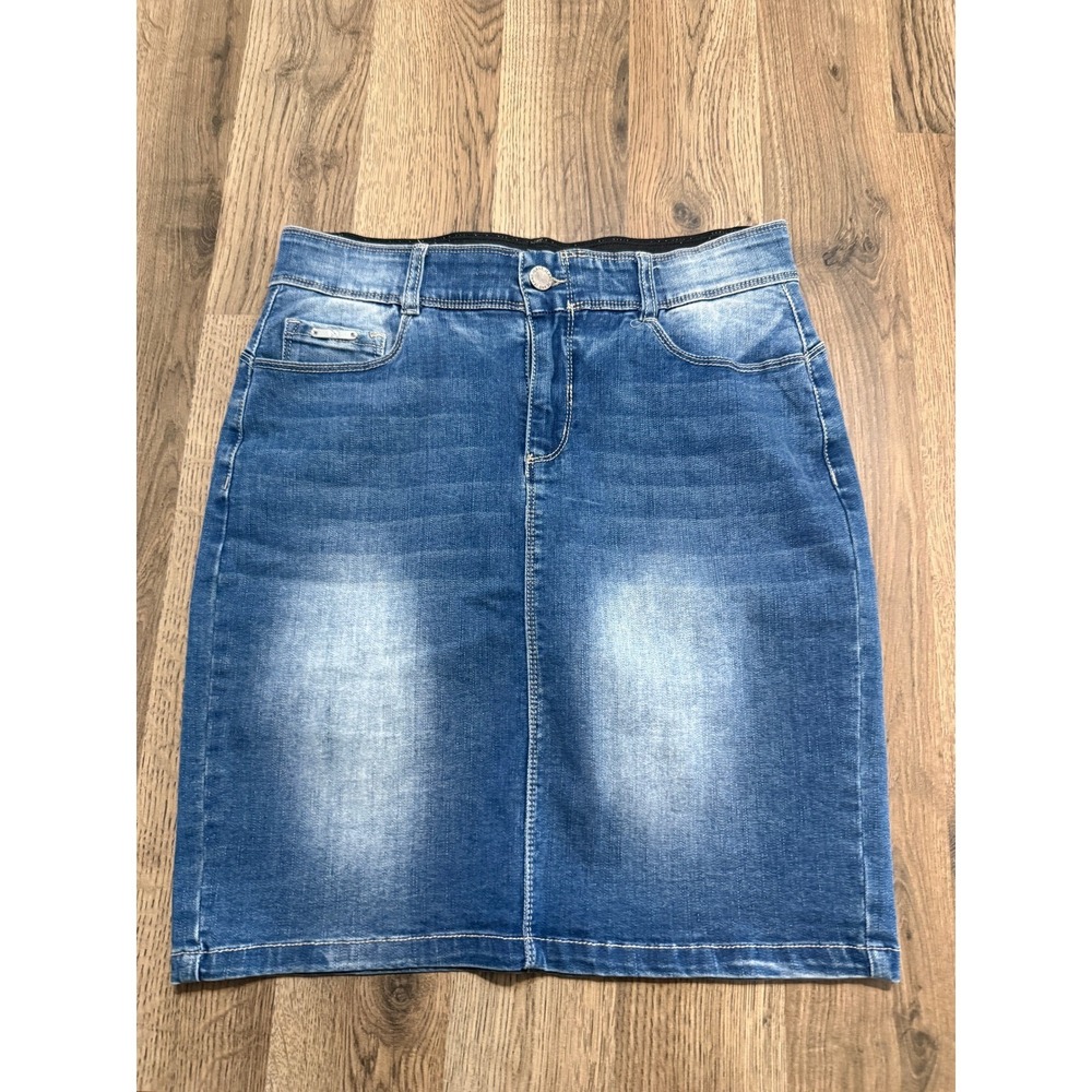 Coco + Carmen Blue Denim Midi Skirt
